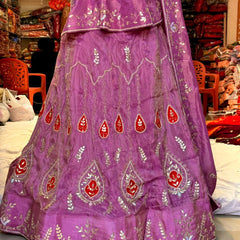 Cosmos Tissue Gota Patti Lehenga