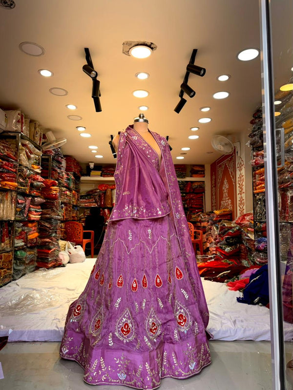 Cosmos Tissue Gota Patti Lehenga