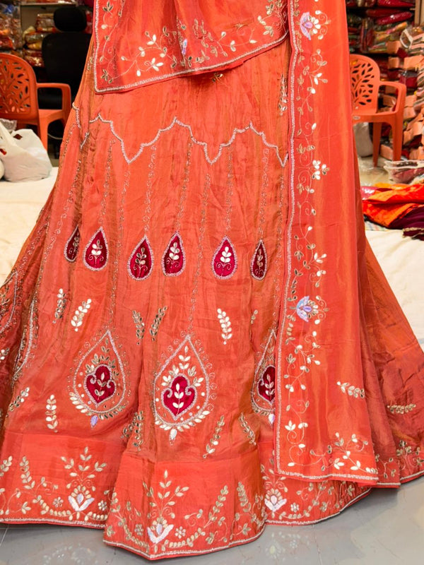 Cosmos Tissue Gota Patti Lehenga