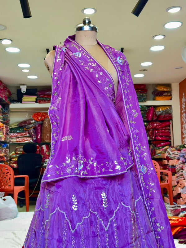 Cosmos Tissue Gota Patti Lehenga