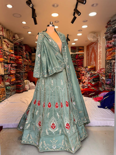 Cosmos Tissue Gota Patti Lehenga
