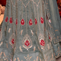 Cosmos Tissue Gota Patti Lehenga
