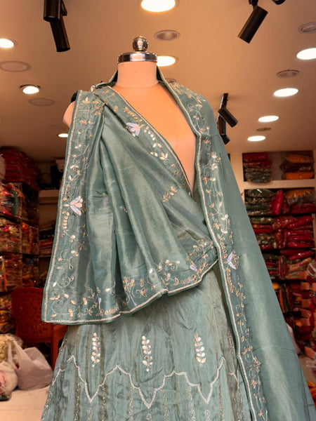 Cosmos Tissue Gota Patti Lehenga