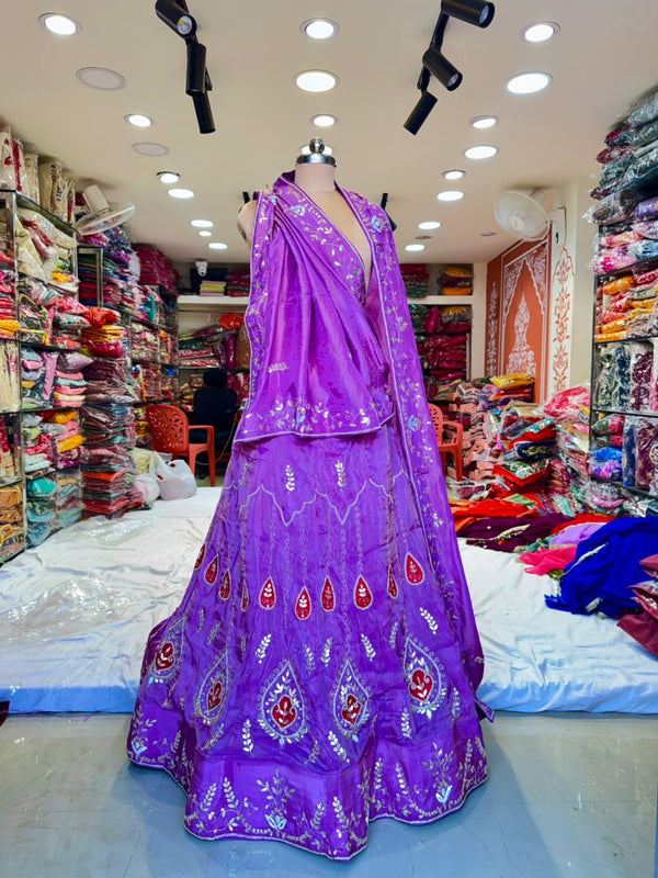 Cosmos Tissue Gota Patti Lehenga
