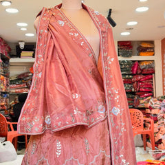 Cosmos Tissue Gota Patti Lehenga