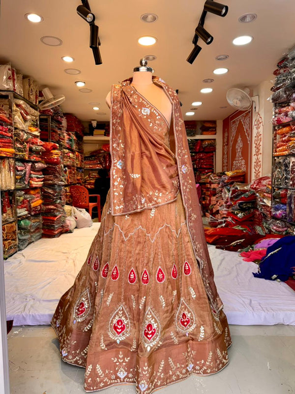 Cosmos Tissue Gota Patti Lehenga