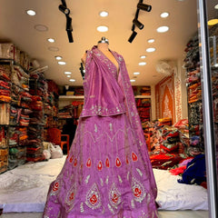 Cosmos Tissue Gota Patti Lehenga