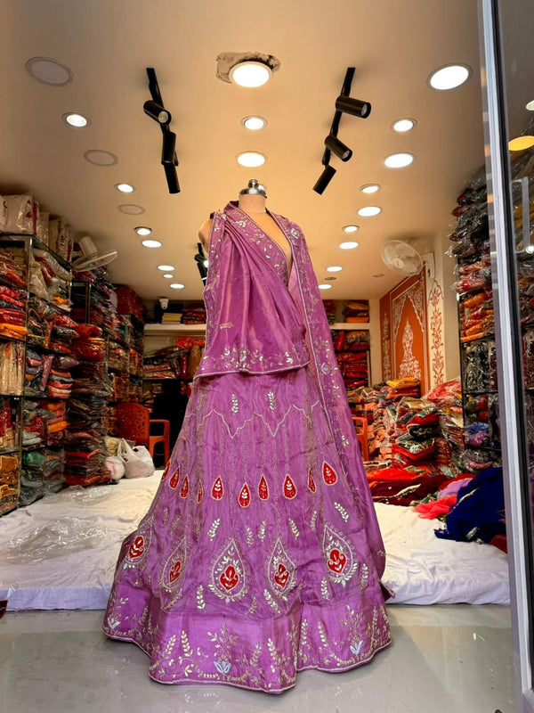 Cosmos Tissue Gota Patti Lehenga