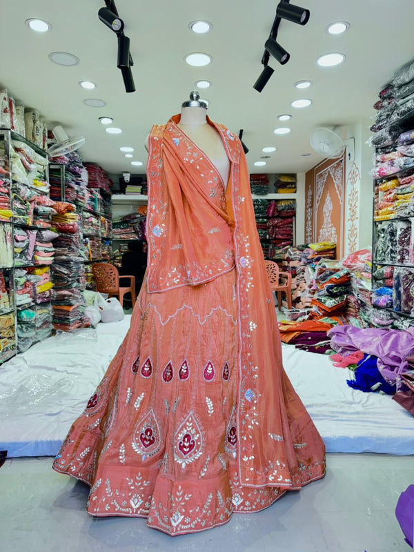Cosmos Tissue Gota Patti Lehenga