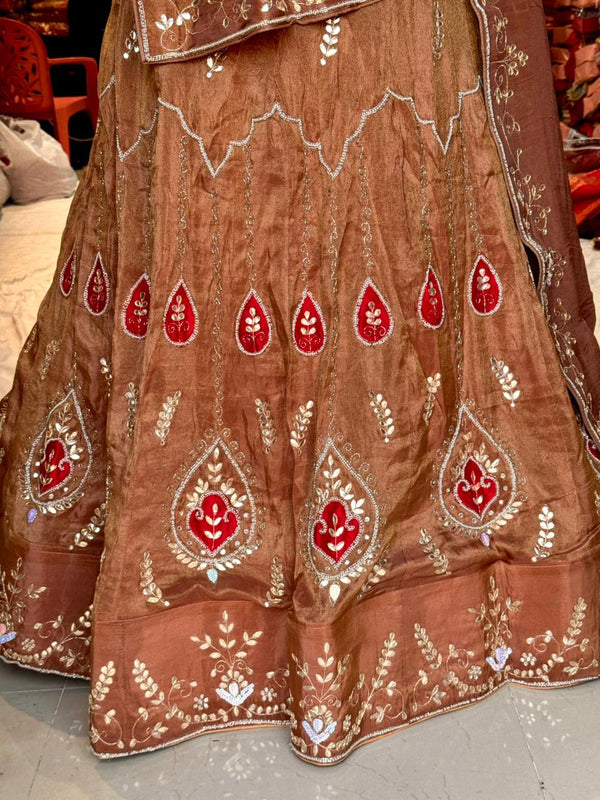 Cosmos Tissue Gota Patti Lehenga