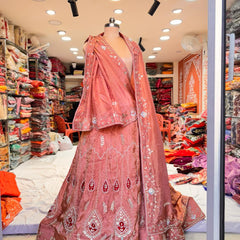 Cosmos Tissue Gota Patti Lehenga