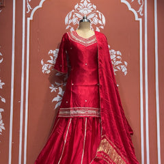 Pure Gazi Kurti with Skirt and Dupatta