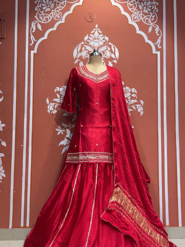 Pure Gazi Kurti with Skirt and Dupatta