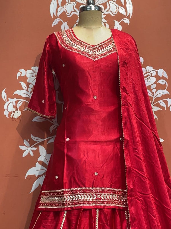 Pure Gazi Kurti with Skirt and Dupatta