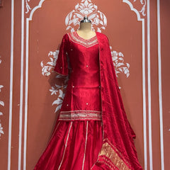 Pure Gazi Kurti with Skirt and Dupatta