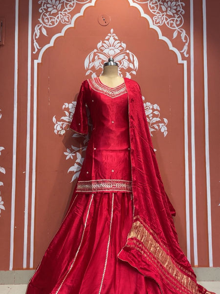 Pure Gazi Kurti with Skirt and Dupatta