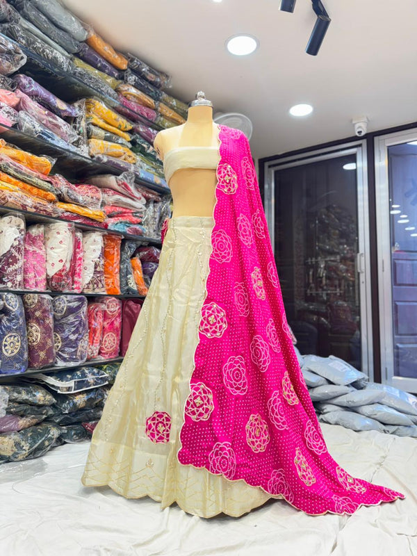 Cosmos Tissue Gota Patti Lehenga