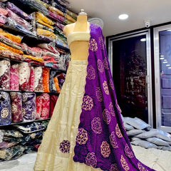 Cosmos Tissue Gota Patti Lehenga