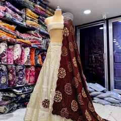 Cosmos Tissue Gota Patti Lehenga