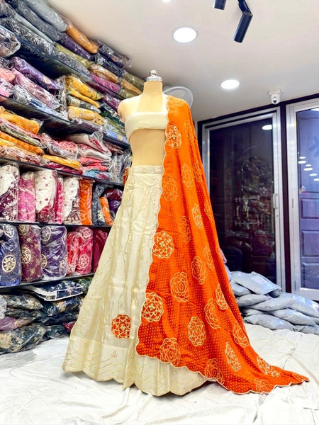 Cosmos Tissue Gota Patti Lehenga