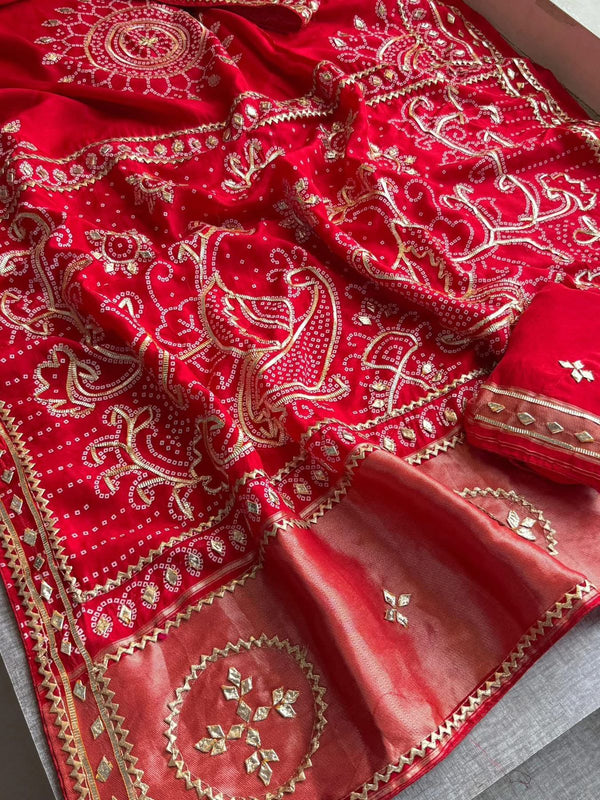 Satin Gajji Saree