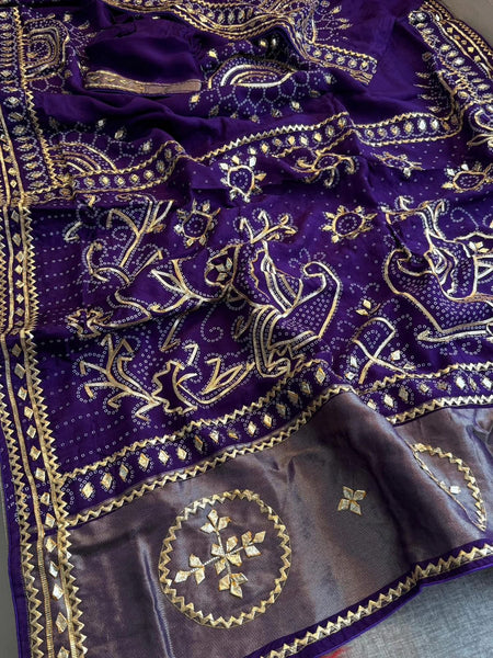 Satin Gajji Saree