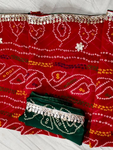 Georgette Rajasthani Bandhej Saree
