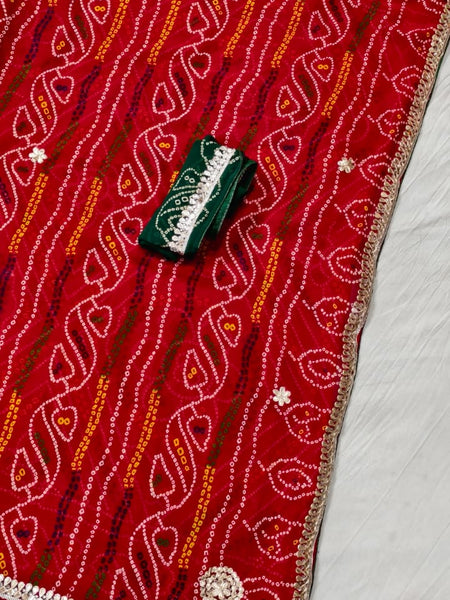 Georgette Rajasthani Bandhej Saree