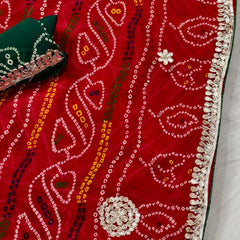 Georgette Rajasthani Bandhej Saree