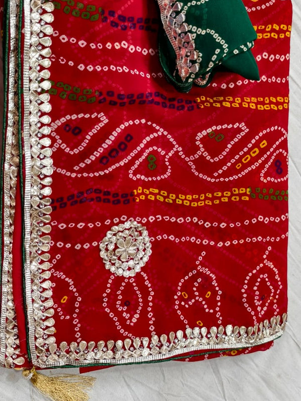 Georgette Rajasthani Bandhej Saree
