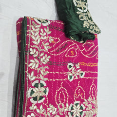 Pure Georgette Rajasthani Bandhej Saree