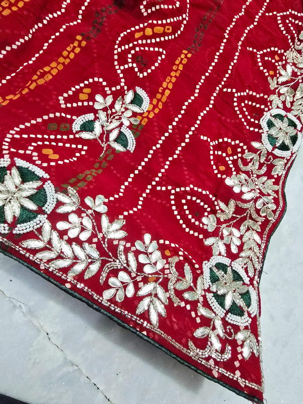 Pure Georgette Rajasthani Bandhej Saree