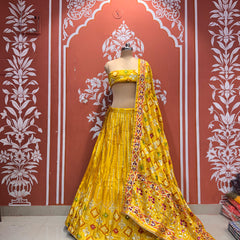 Gajji Satin Ajrak Lehenga