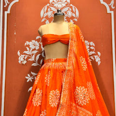 HO Silk Bandhej Lehenga