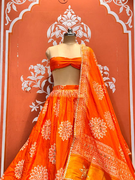 HO Silk Bandhej Lehenga