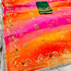 Rajwadi Peacock Saree