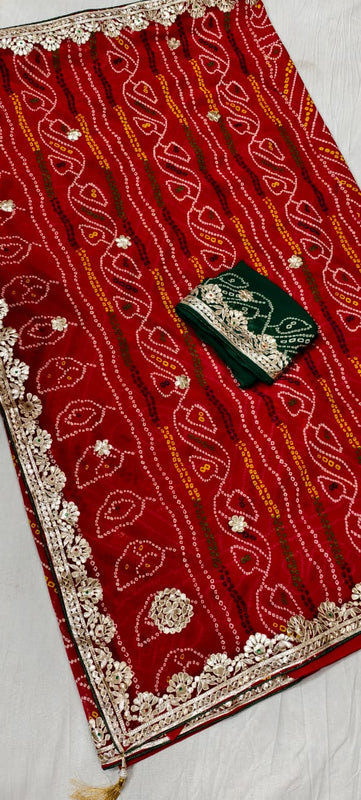 Georgette Bandhej Saree