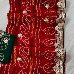 Georgette Bandhej Saree