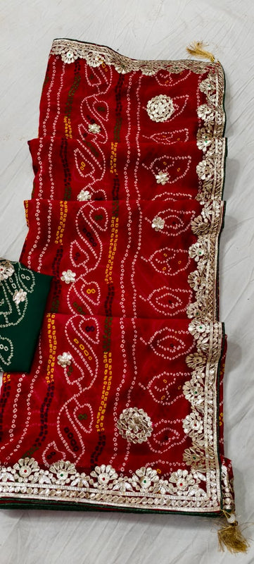 Georgette Bandhej Saree