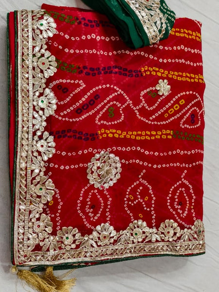 Georgette Bandhej Saree
