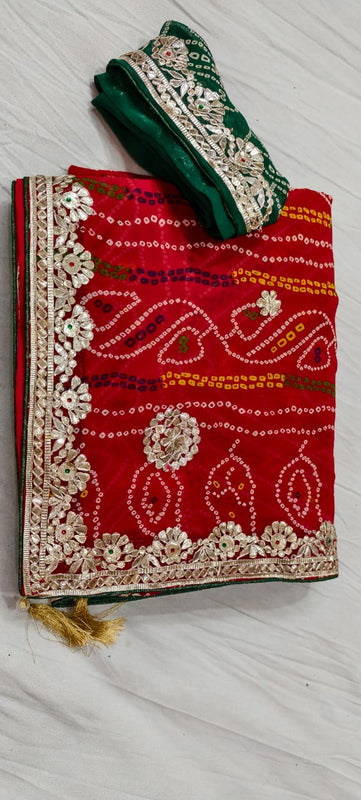 Georgette Bandhej Saree