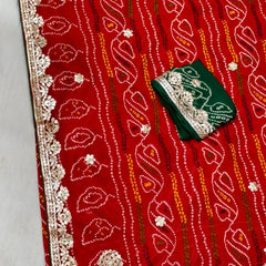 Georgette Bandhej Saree