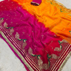 Shimmer Chiffon Zari Jaal Sequence Saree