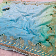 Shimmer Chiffon Zari Jaal Sequence Saree
