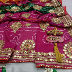 60g Georgette Pachranga Saree