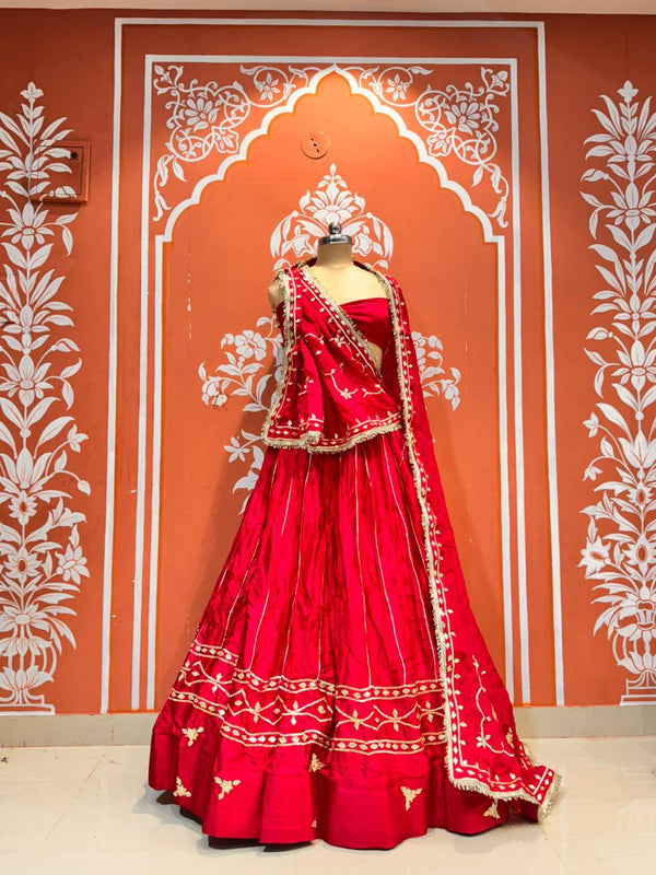 Gajji Satin Gota Patti Lehenga