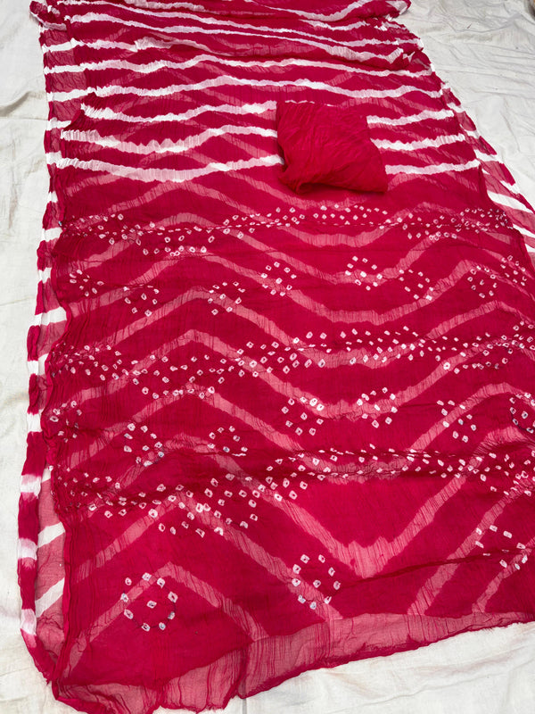 Leheriya Bandhej Saree