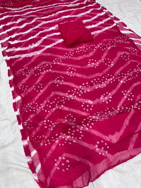 Leheriya Bandhej Saree