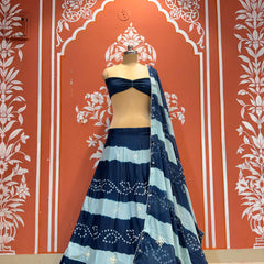Chinon Shibori Bandhej Lehenga