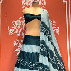 Chinon Shibori Bandhej Lehenga